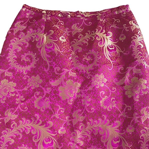 Helen wang skirt fuchsia and gold brocade pencil skirt - Picture 4 of 8